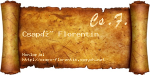 Csapó Florentin névjegykártya